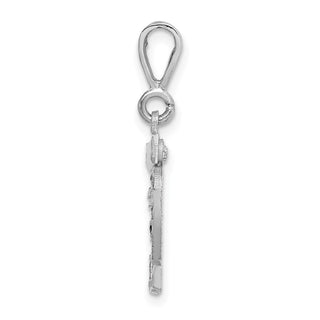 14K White Gold Small Diamond-cut Number 32 Charm