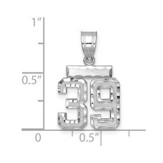14K White Gold Small Diamond-cut Number 39 Charm