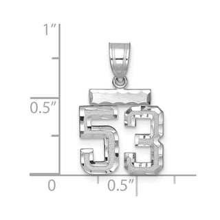 14K White Gold Small Diamond-cut Number 53 Charm