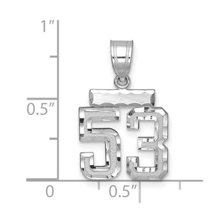 14K White Gold Small Diamond-cut Number 53 Charm