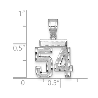 14K White Gold Small Diamond-cut Number 54 Charm