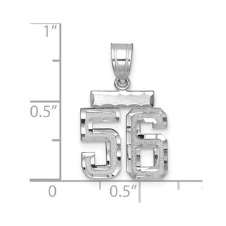14K White Gold Small Diamond-cut Number 56 Charm
