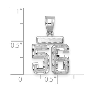 14K White Gold Small Diamond-cut Number 56 Charm