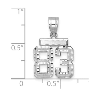 14K White Gold Small Diamond-cut Number 83 Charm