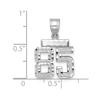 14K White Gold Small Diamond-cut Number 85 Charm