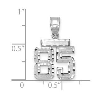 14K White Gold Small Diamond-cut Number 85 Charm