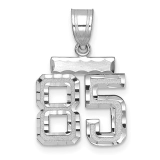14K White Gold Small Diamond-cut Number 85 Charm
