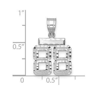 14K White Gold Small Diamond-cut Number 88 Charm