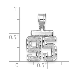 14K White Gold Small Diamond-cut Number 95 Charm
