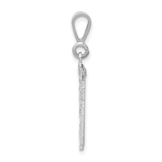 14K White Gold Small Diamond-cut Number 96 Charm
