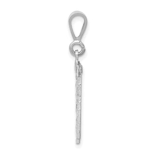 14K White Gold Small Diamond-cut Number 96 Charm