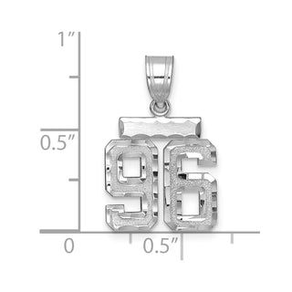 14K White Gold Small Diamond-cut Number 96 Charm