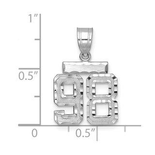 14k White Gold Small Diamond-Cut Number 98 Charm