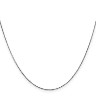 24" 14K White Gold 24 inch .6mm Round Snake with Lobster Clasp Chain