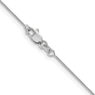 24" 14K White Gold 24 inch .6mm Round Snake with Lobster Clasp Chain