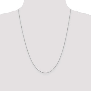 24" 14K White Gold 24 inch .6mm Round Snake with Lobster Clasp Chain