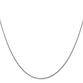 24" 14K White Gold 24 inch .8mm Round Snake with Lobster Clasp Chain