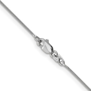 24" 14K White Gold 24 inch .8mm Round Snake with Lobster Clasp Chain
