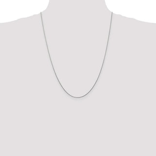 24" 14K White Gold 24 inch .8mm Round Snake with Lobster Clasp Chain