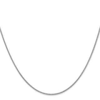 30" 14k White Gold 1.4mm Round Snake Chain Necklace