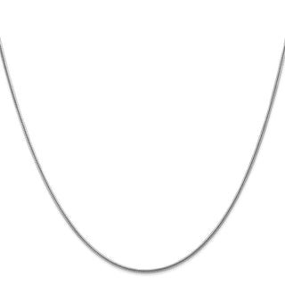 16" 14k White Gold 1.6mm Round Snake Chain Necklace