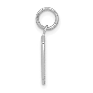 14k White Gold Small Polished Number 0 Charm
