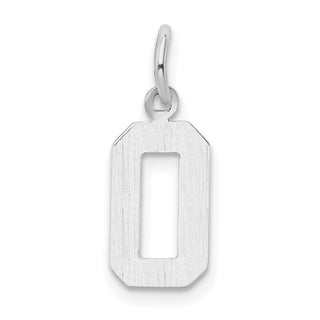 14k White Gold Small Polished Number 0 Charm