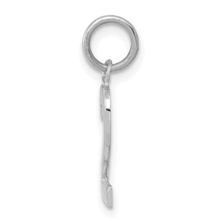 14k White Gold Small Polished Number 2 Charm