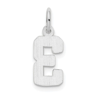 14k White Gold Small Polished Number 3 Charm