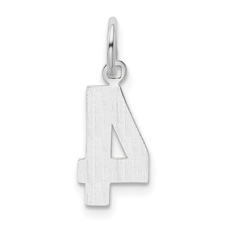 14k White Gold Small Polished Number 4 Charm