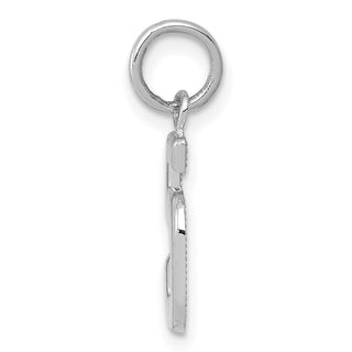 14k White Gold Small Polished Number 5 Charm WSP05