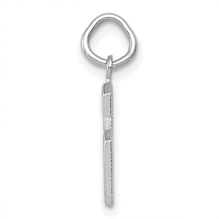 14k White Gold Small Polished Number 6 Charm