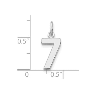 14k White Gold Small Polished Number 7 Charm