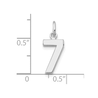 14k White Gold Small Polished Number 7 Charm