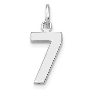 14k White Gold Small Polished Number 7 Charm