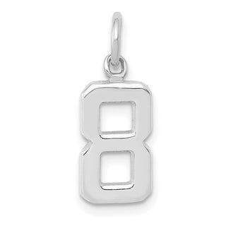 14k White Gold Small Polished Number 8 Charm