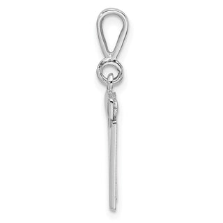 14k White Gold Small Polished Number 11 Pendant