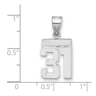 14k White Gold Small Polished Number 31 Pendant
