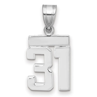 14k White Gold Small Polished Number 31 Pendant
