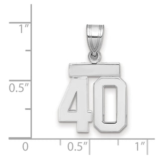 14k White Gold Small Polished Number 40 Pendant