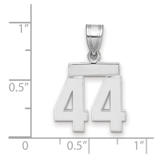 14k White Gold Small Polished Number 44 Pendant