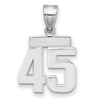 14k White Gold Small Polished Number 45 Pendant