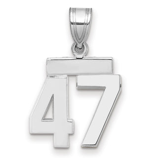14k White Gold Small Polished Number 47 Pendant