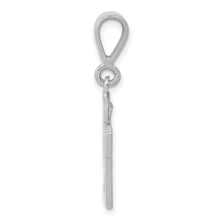 14k White Gold Small Polished Number 49 Pendant