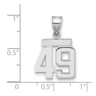 14k White Gold Small Polished Number 49 Pendant