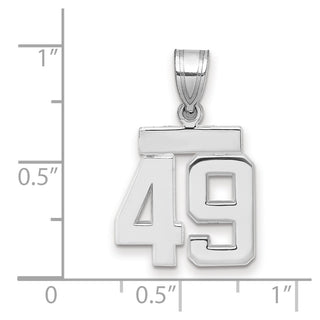 14k White Gold Small Polished Number 49 Charm
