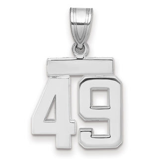 14k White Gold Small Polished Number 49 Charm