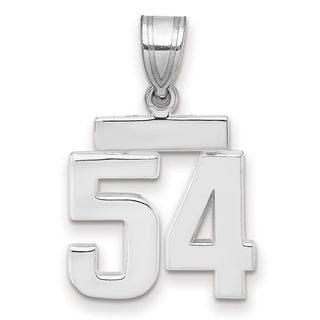 14k White Gold Small Polished Number 54 Charm
