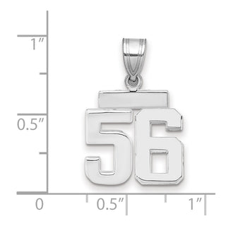 14k White Gold Small Polished Number 56 Pendant