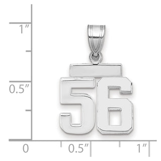 14k White Gold Small Polished Number 56 Charm